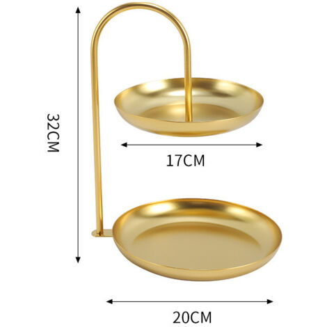 Organizer per accessori Poise. Portagioie a 2 livelli Poise. Realizzato in metallo color oro opaco. Dimensioni: 20 cm di diametro e 32 cm di altezza. (1/5)