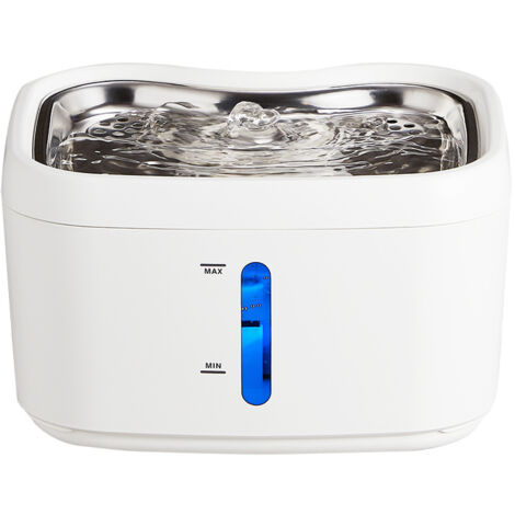 Fontana per gatti ultra silenziosa da 2,5 l con illuminazione a LED, 1 filtro + 1 spugna, filtri multipli - Vassoio in acciaio inossidabile (1/5)