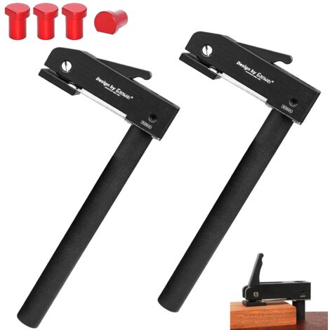 Morsetto da carpentiere da 2 pezzi + morsetto da tavolo per lavorazione del legno da 4 pezzi, set di morsetti per lavorazione del legno regolabili, morsetti, colonna di supporto per trapano per intagl (1/5)