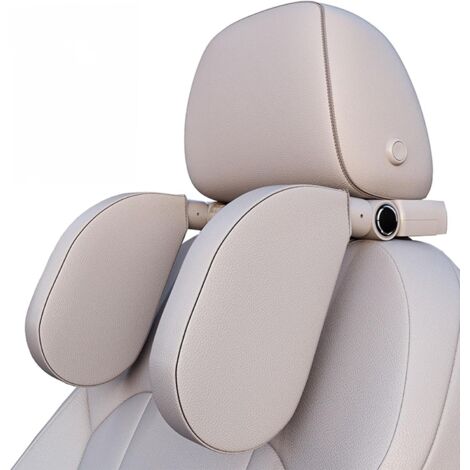 Poggiatesta per auto per bambini, cuscino cervicale traspirante in pelle regolabile a 180°, adatto per adulti e bambini, per dormire in viaggio, grigio