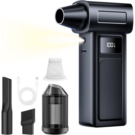 Mini soffiatore elettrico senza fili, 130.000 giri/min, 4 velocità regolabili, con batteria da 4000 mAh, per computer, tastiera, esterni, casa e auto (modello aggiornato)