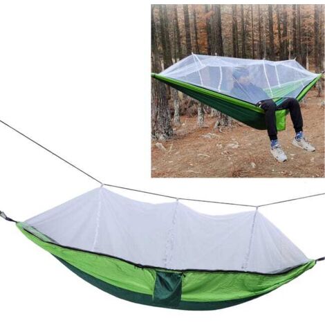 Rivenlo Amaca da campeggio con zanzariera e RainFly, 3 in 1, impermeabile, leggera, portatile, per viaggi e attività all'aperto, con cinghia per albero, per escursioni, patio, spedizione