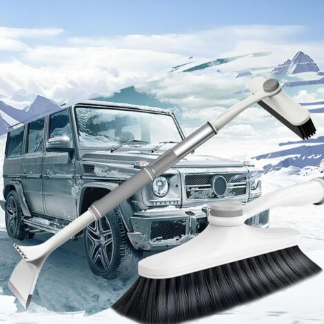 Raschietto per ghiaccio per auto, pala da neve portatile, pala da neve regolabile, raschietto per ghiaccio invernale e scopa da neve, spazzola multifunzione con impugnatura in schiuma, 11 x 24 x 67 cm (1/4)