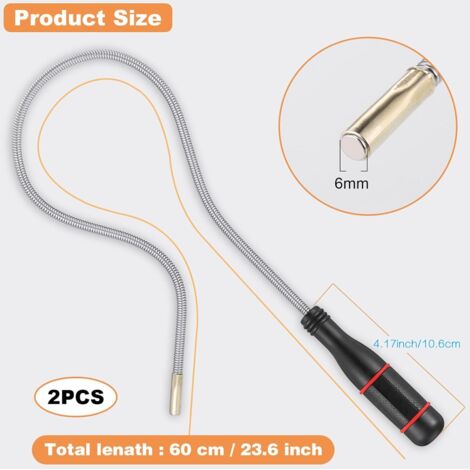 Pinza Magnetica Flessibile 60cm Con Collo Di Cigno - Raccogli Viti E Metalli In Punti Stretti