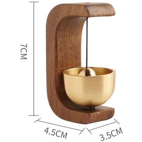 Campanelli eolici in rame puro e legno massello, campanelli eolici in stile giapponese con dopamina, campanelli eolici magnetici, decorazioni da appendere alla parete, per campanello frigorifero (noce