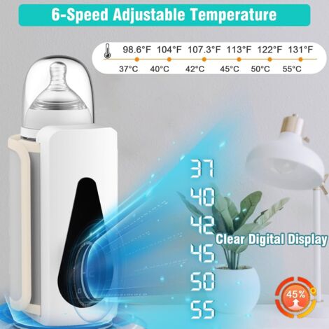 Scaldabiberon portatile, temperatura regolabile, con display LCD, per casa, esterno, viaggio (1/4)