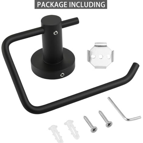 Porta carta igienica a parete nero opaco, porta rotolo di carta igienica per bagno, in acciaio inox SUS304