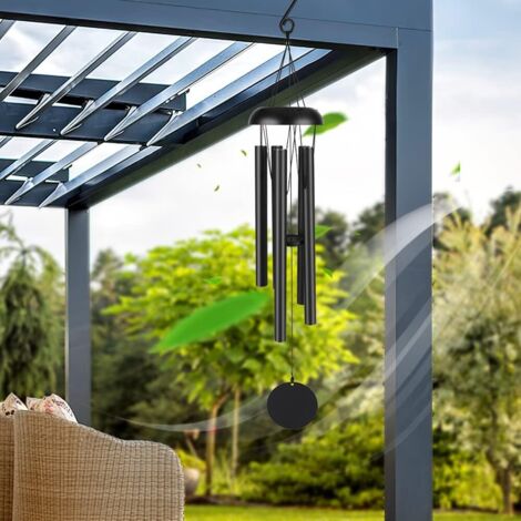 Campanelle a vento da esterno, campanelle a vento commemorative da 32 pollici, tono profondo, 5 tubi di alluminio cavi per un piacevole arredamento melodico vintage per giardino, interni, cortile, dec (1/4)