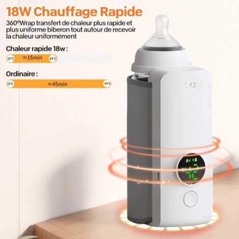 Scalda biberon portatile intelligente - Display digitale wireless, riscaldamento rapido e mantenimento del calore, scalda biberon istantaneo con termostato intelligente, ideale per auto/viaggi/notte (1/4)