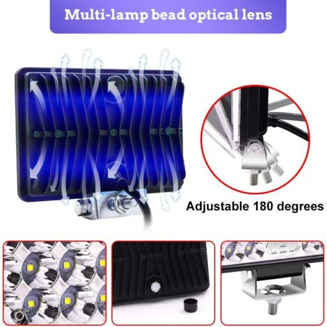 Phare De Travail LED 172W 27000Lm 6 Pouces 12V/24V - Projecteur Spot Flood IP67 Pour 4x4 Camion Tracteur