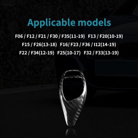 Accessorio interno in fibra di carbonio per leva del cambio - Adesivo compatibile con BMW F06 F12 F21 F30 F35 F20 F15 F26 F16 F23 F36 F22 F34 F25 F32 F33 (Nero) (1/4)