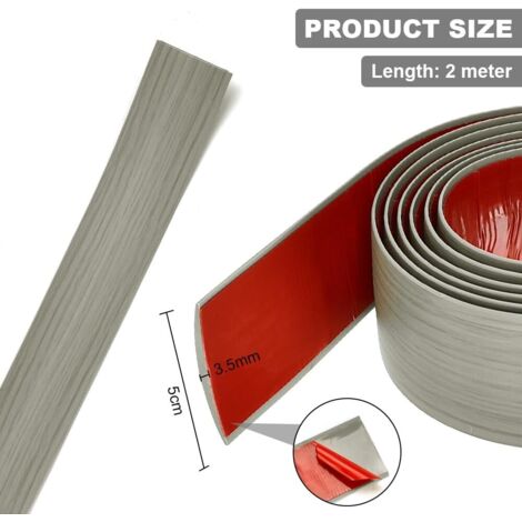 Profilo di transizione per pavimento grigio 200×5cm Striscia di transizione per pavimento autoadesiva in PVC per piastrelle (1/4)