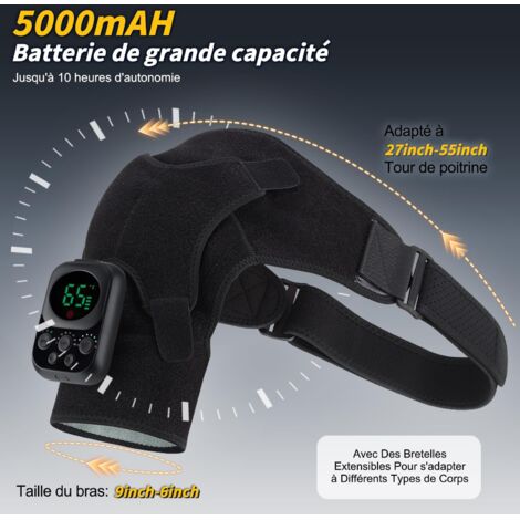 Fascia Riscaldante Per Polso Wireless Con Vibrazione - 3 Livelli Calore E Massaggio, Batteria 3000 MAh, Per Artrite E Tunnel Carpale - 2
