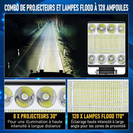 Faro da Lavoro 6 X 48W Piazza Fari Led 12V 24V Fari di Profondità Impermeabile IP67 Luci di Lavoro Fuoristrada per Moto Auto ATV SUV Trattore 6500K | Leroy Merlin