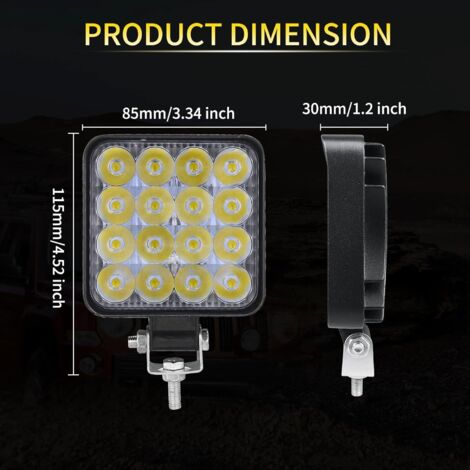 pezzi 10 cm LED luce di lavoro 48 W LED faretto auto 12 V 24 V impermeabile IP67 faretto LED fendinebbia 1800 lm auto camion trattore SUV luce di lavoro marina