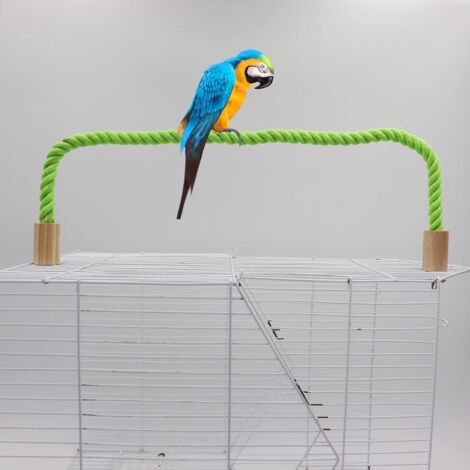 posatoi in corda con altalena per uccelli, accessori per gabbia, tiragraffi e trespolo per arrampicata per pappagalli, parrocchetti, calopsitte, conuri e piccioni