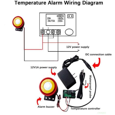 Regolatore di Temperatura DC 12V, Termostato Elettrico con Microcomputer con Display Digitale con Sonda Sensore