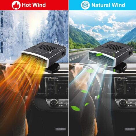 Riscaldatore per auto, presa accendisigari portatile da 12 V e 150 W, funzione di riscaldamento e raffreddamento 2 in 1, sbrinatore per parabrezza, sbrinatore per finestrini auto (1/4)
