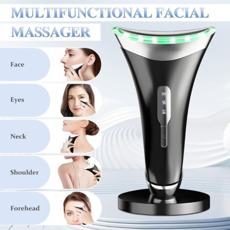 Massaggiatore viso, trattamento antirughe, 3 modalità, terapia termica a 45°C, massaggio viso EMS Gua Sha, rassodamento viso e collo