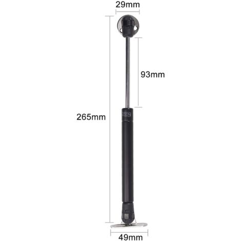 Set di 2 molle a gas 150 N - Cerniere per ante di mobili - A molla - Barra di supporto per mobili da cucina - Pressione 200 N (Nero 150 N)