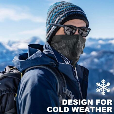 pezzo - Sciarpa tubolare da uomo, mezzo passamontagna, scaldacollo, maschera da sci, scaldacollo, maschera da motociclista per corsa invernale, sci, snowboard