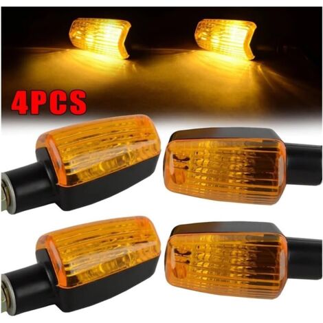 indicatori di direzione per moto - Indicatori di direzione con lampada di segnalazione da 6 volt con lente ambra - Luce universale