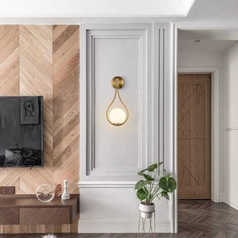 Applique da parete minimalista nordica a sfera in vetro a LED per soggiorno, camera da letto, comodino, scale, corridoio, decorazione per la casa (1/4)