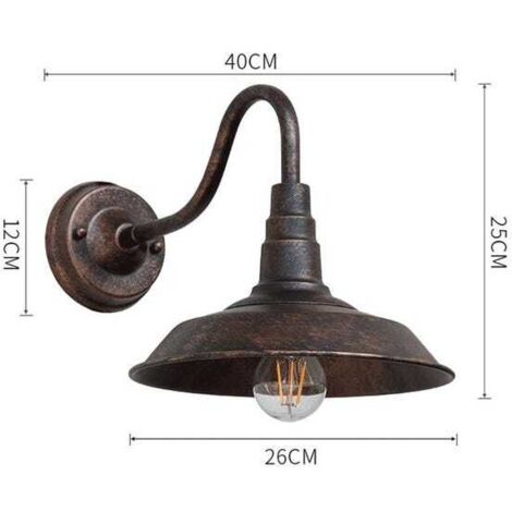 Applique da parete retrò vintage per interni/esterni, illuminazione E27 per ristoranti, balconi, corridoi, bar, caffè, bronzo