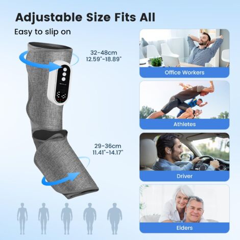 Confezione da 2 stivali a compressione per gambe con massaggiatore per gambe, 3 modalità di massaggio per la circolazione delle gambe e timer da 15 minuti per alleviare gambe pesanti e dolori muscolar
