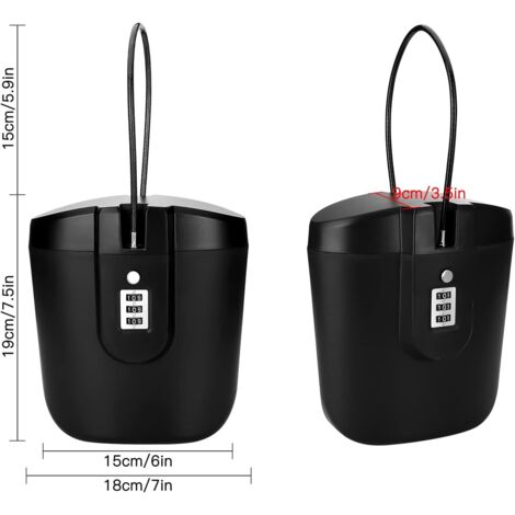 Cassetta di sicurezza antifurto portatile, borsa di sicurezza portatile, cassaforte da viaggio e da spiaggia con lucchetto a combinazione per spiaggia, campeggio, viaggi, sport, shopping (nero)