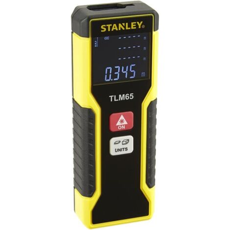 Telemetro laser modello 65 m - Portata 20 m - Precisione 0,3 mm/m - 3 cifre decimali - Calcola la superficie e il volume - Display 33 mm x 25 mm - Consegnato con batterie (1/4)