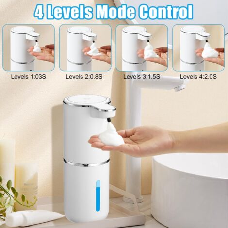Distributore Savon Automatique, 380ml Distributore Savon Automatique Mural, con USB ricaricabile, IPX5 étanche sans Contact Distributore Savon, Comodo per la cucina (1/4)