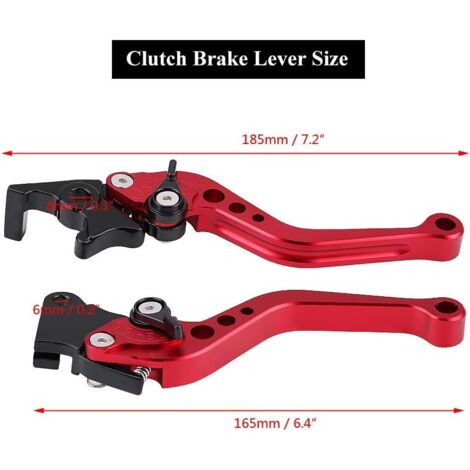 2 pezzi Leve frizione moto Leva freno Frizione Maniglia freno Cilindro maestro moto Lega di alluminio (rosso) Pedali/Pedali e accessori (1/4)