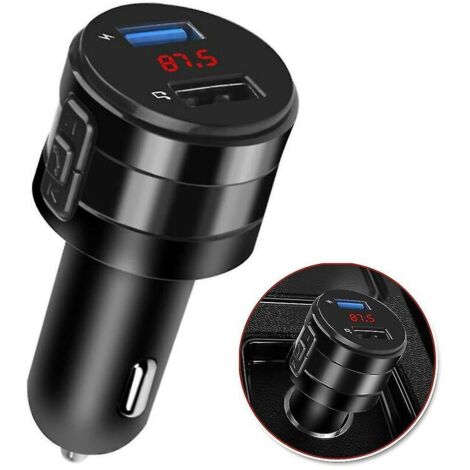 Trasmettitore FM per auto Bluetooth Presa doppia per caricabatterie USB Adattatore Aux Ricarica rapida vivavoce (1/5)