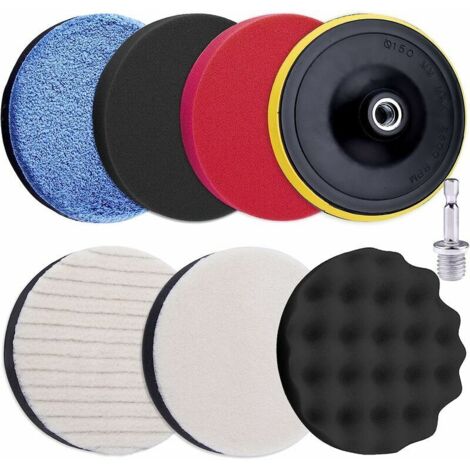 -8 pezzi tampone per lucidatura 125MM spugna per lucidatura kit tampone per lucidatura per auto schiuma spugna per lucidatura attacco per lucidatore con adattatore per trapano M14 per trapano