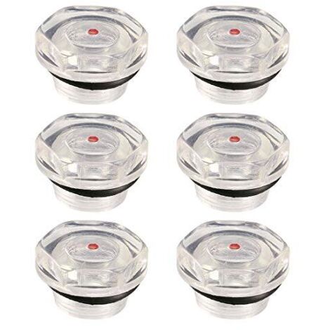 Tappo indicatore livello olio compressore d'aria Indicatore vetro spia olio Sight Livello liquido Plastica Filettatura 20 mm 6 pezzi