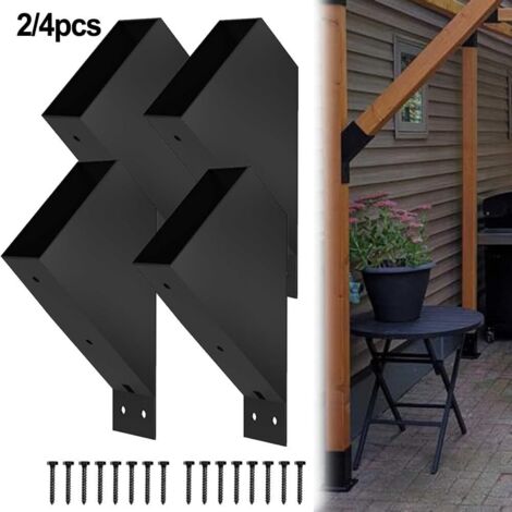 Set di 4 staffe per pergola, angolo di 45 gradi, connettore resistente per pali in legno 2 x 4