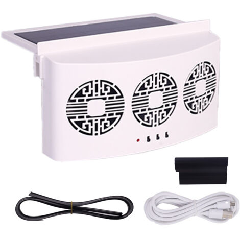 Ventola di scarico Radiatore Dispositivo di raffreddamento della finestra dell'auto Ventilatore universale per auto Ventilazione del radiatore Ventilatore ad energia solare Ricarica USB (1/5)