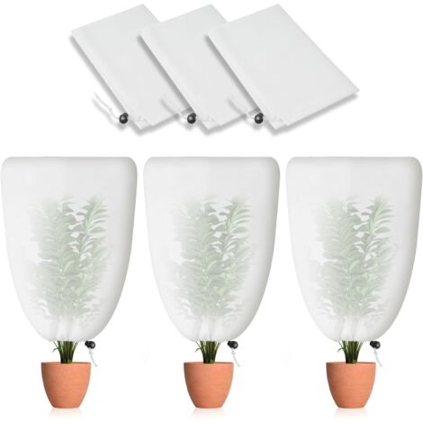 Set di 3 veli invernali per piante da esterno Velo svernante per piante da esterno 70 g/m² 80 cm x 120 cm con coulisse Può essere freddo, resistente alle intemperie, caldo, riutilizzabile (1/5)