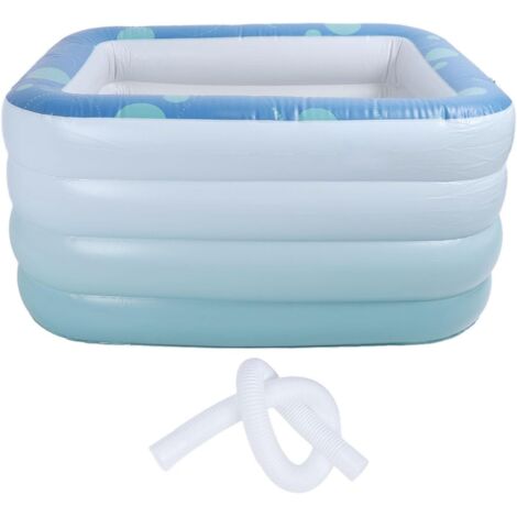 Piscina gonfiabile rettangolare pieghevole e portatile in PVC spesso per bambini e adulti, ideale per uso familiare (1,8 metri).