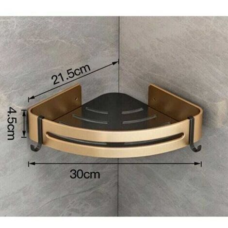 Set di 2 mensole angolari per doccia, senza fori, mensola adesiva per bagno, cestino portaoggetti triangolare in acciaio inox per shampoo e sapone con gancio