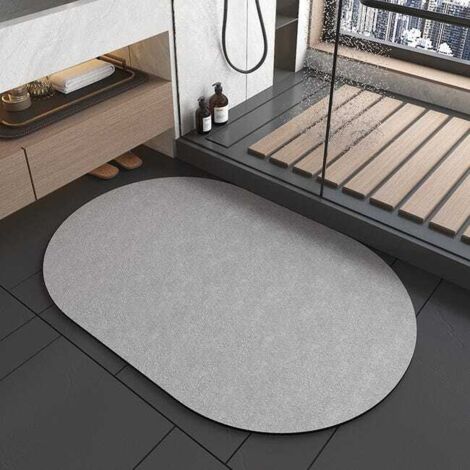 Tappetino da bagno in diatomite antiscivolo, assorbente e ad asciugatura rapida con fondo in gomma antiscivolo - Garantisce sicurezza e comfort (50x80 cm)