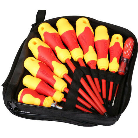 Set di cacciaviti isolati 10 pezzi 220v-550v con slot magnetici Cacciavite telescopico multifunzione per elettricista (1/5)