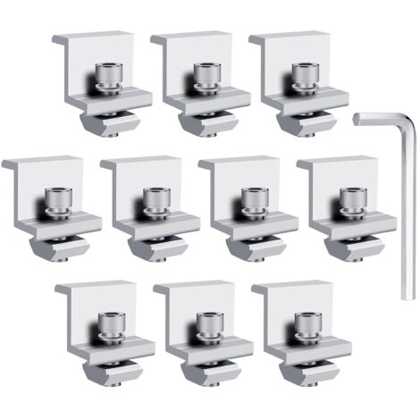 Staffe di fissaggio per pannello solare, fissaggio per pannello solare, per altezza modulo 30-45 mm (10 pezzi 30 mm) (1/5)