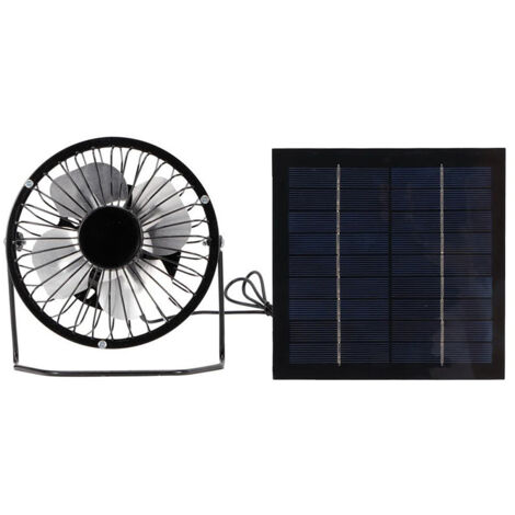 Kit ventola pannello solare, mini pannello solare da 5 W con ventola di raffreddamento portatile Set di pannelli solari fotovoltaici per serra, piccolo pollaio, capannone (1/5)