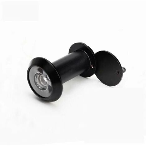 Spioncino per porta, spioncino in ottone da 200° con copertura di sorveglianza per installazione su ante di porte da 35 mm-60 mm (1pz, Nero)