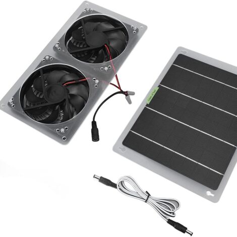 Kit ventola pannello solare, ventilatore solare esterno impermeabile da 100 W 12 V, mini ventilatore portatile, kit ventola pannello solare per casa, roulotte e serra (1/5)