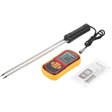 Misuratore di umidità digitale per cereali GM640 Misuratore di umidità LCD Tester per cereali Misuratore di umidità e temperatura per grano, riso, cereali, chicchi, Misuratore di umidità per cereali