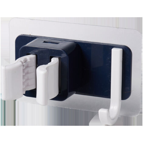 Support De Balai Mural, Vadrouille Et Porte Balai Mural Support De Rangement, Organisateur De Garage Jardin Salle De Bain, 80X50X42Mm 3 Pièces Bleu (1/5)