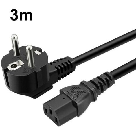 Cavo di alimentazione-Cavo di alimentazione Cavo di alimentazione Cavo con spina europea Cavo IEC a 3 pin per PC, monitor, stampante, PS3/PS4 Pro, scanner, 1 pezzo (1/5)